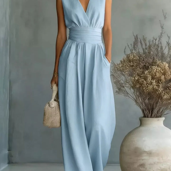 Stacey B's Full Size Sleeveless Wide Leg Jumpsuit Plus Size