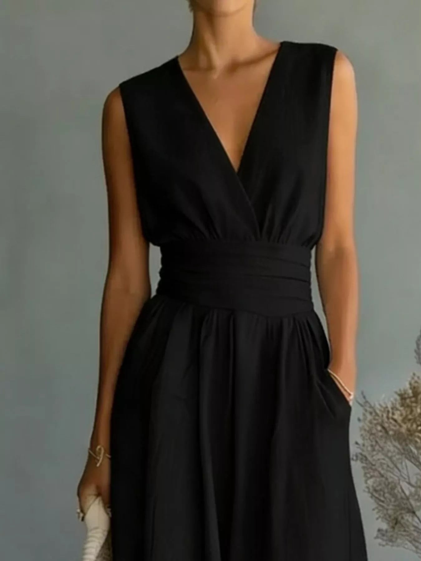 Stacey B's Full Size Sleeveless Wide Leg Jumpsuit Plus Size